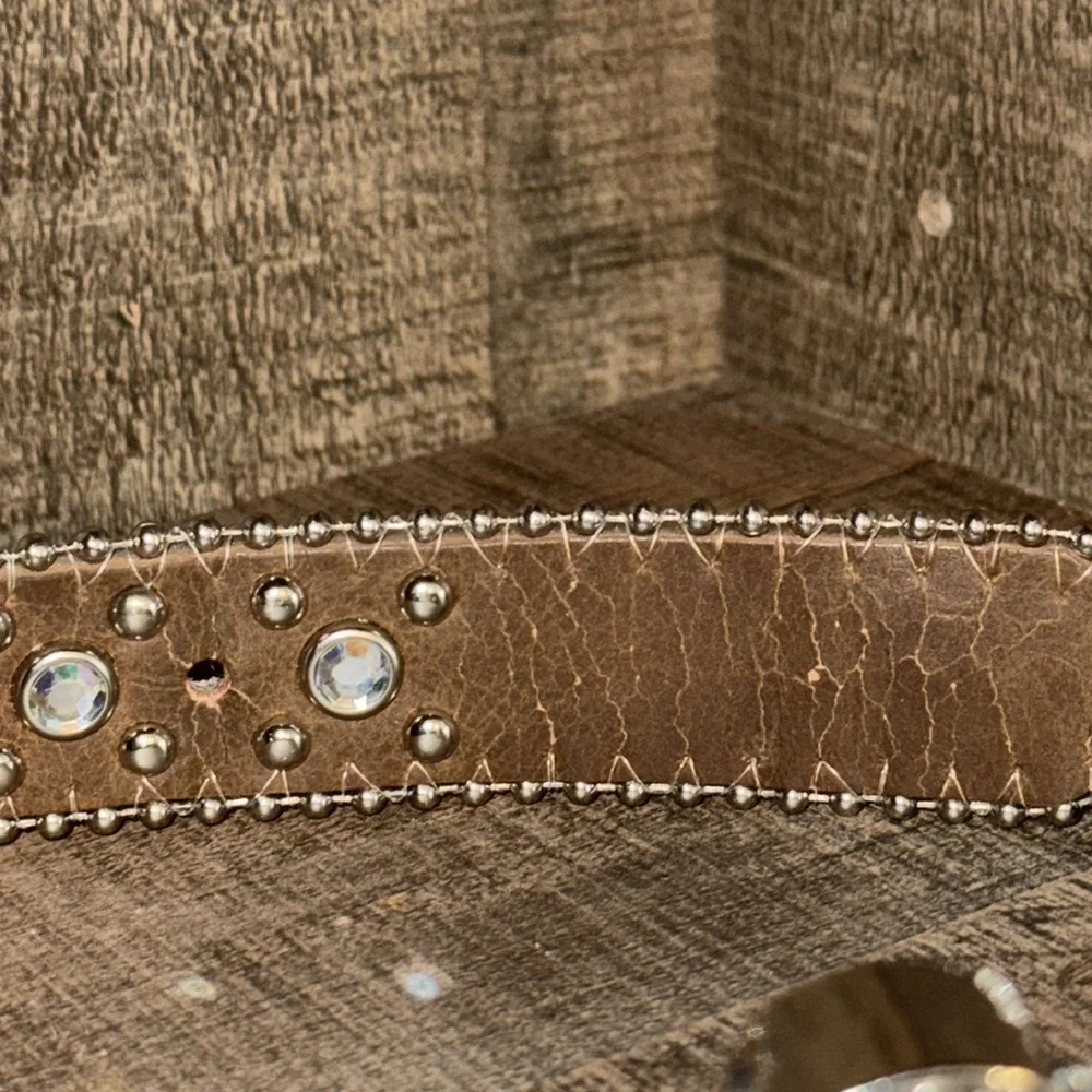 NOCONA ‎ Rhinestone Studded Belt-size 22